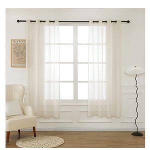 NEW Semi Sheer Curtains 84"L x 52"W (2 PANEL) With Soft Material Grommet